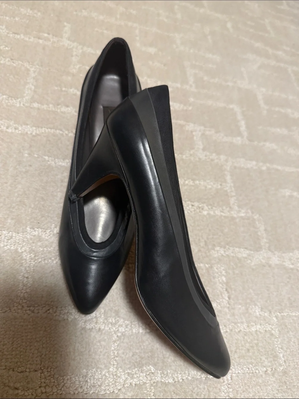 Sesto Meucci Black Pointed Leather Pumps
